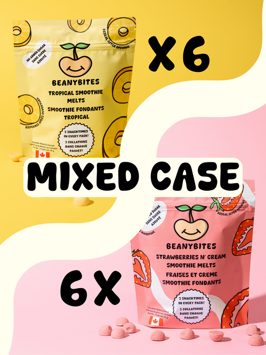 Mixed Case - Strawberries N' Cream & Tropical Smoothie Melts (12 Bags - 36+ Servings)
